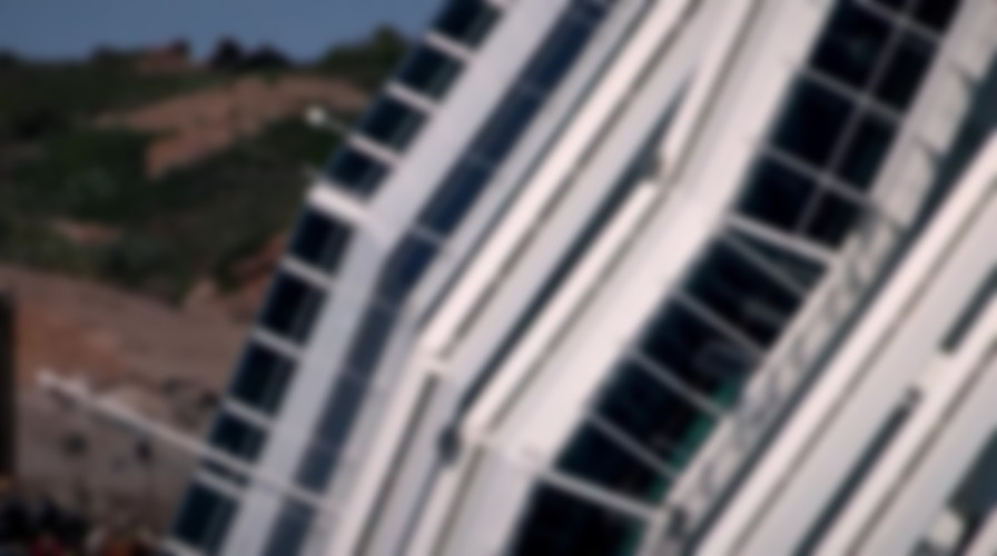 Raising the Costa Concordia backdrop